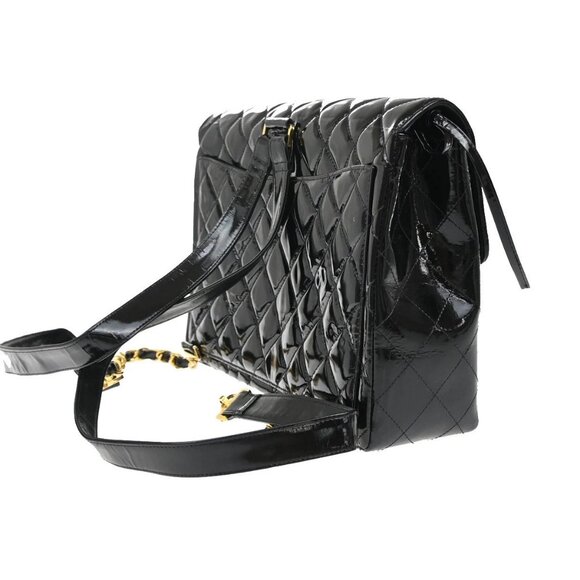 CHANEL CC Matelasse Chain Backpack Bag Patent Leather Black GHW Vintage 898RF602 - Picture 5 of 16